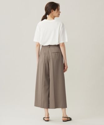 洗える】TWラチネストレッチワイドクロップド パンツ