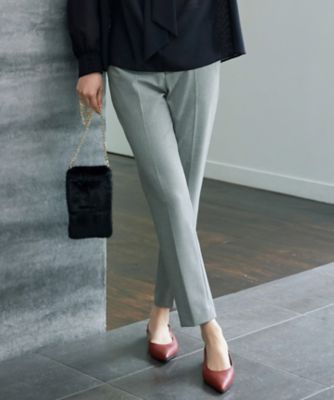 ＜自由区 (Women)＞【撥水加工・洗える】ＴＲギャバチェック柄テーパード　パンツ（ＰＲＷＭＣＷ０３２１）