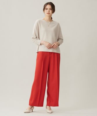 洗える】ツイステッドダブルクロスワイドストレート パンツ