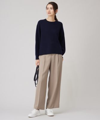 洗える】ツイステッドダブルクロスワイドストレート パンツ