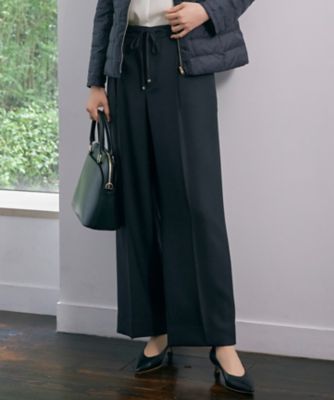 洗える】ツイステッドダブルクロスワイドストレート パンツ
