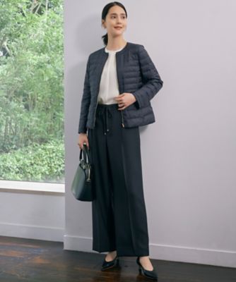洗える】ツイステッドダブルクロスワイドストレート パンツ