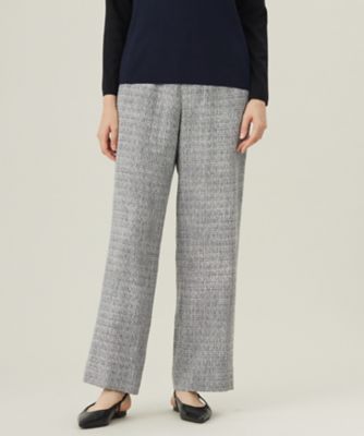 ＜自由区 (Women)＞【セットアップ対応・洗える】ライトミックスツイードワイドストレート　パンツ（ＰＲＷＭＧＳ００１０）