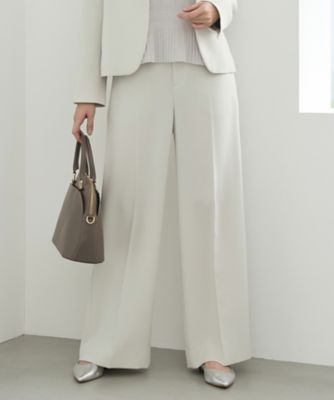 ＜自由区 (Women)＞【ご好評アイテム・カタログ掲載・セレモニー・通勤】トリアセダブルクロスワイドストレート　パンツ（ＰＲＷＭＧＷ０３２２）