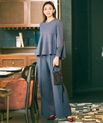 ＜自由区 (Women)＞【ＳＨＩＨＯさん着用】ソフトウールブレンドワイド　パンツ（ＰＲＷＭＬＳ０００４）