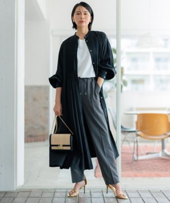 ストレッチーズ　M 洗える】リネンレーヨンストレッチ ドロスト パンツ