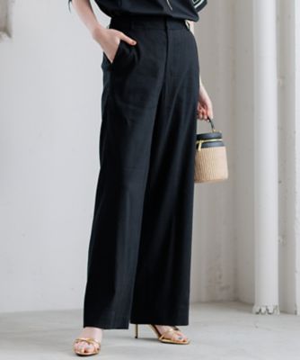 【ＣＬＡＳＳＹ．６月号掲載／洗える】リネンレーヨンストレッチ　ワイドパンツ（ＰＲＷＯＣＭ０４０５）
