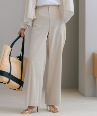 【ＣＬＡＳＳＹ．６月号掲載／洗える】リネンレーヨンストレッチ　ワイドパンツ（ＰＲＷＯＣＭ０４０５）
