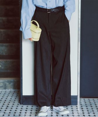 【ＣＬＡＳＳＹ．６月号掲載／洗える】リネンレーヨンストレッチ　ワイドパンツ（ＰＲＷＯＣＭ０４０５）