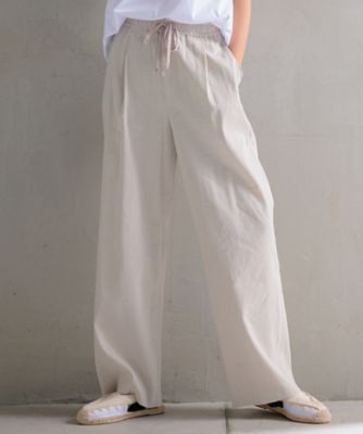 未使用　23区【洗える】リネンレーヨンストレッチ ドロスト パンツ　36 23区 パンツ 「洗える」リネンレーヨンストレッチ ドロスト