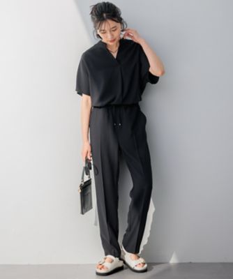 新色追加／洗える】ストレッチジョーゼット テーパード パンツ