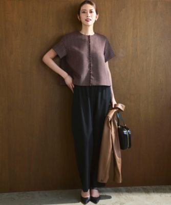 撥水加工／洗える】ドライ2WAYストレッチ ドロスト ワイド パンツ