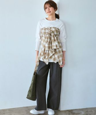 か*で様 YLEVE WOOL RAYON ウールレーヨンワイドスラックス 定価 YLEVE イレーヴ ウールトリコチン タック トラウザー パンツ “2/72