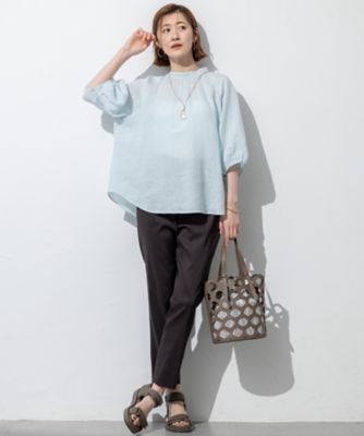 【洗える】リネンレーヨンストレッチ　テーパード　パンツ（ＰＲＷＯＧＭ０４０４）