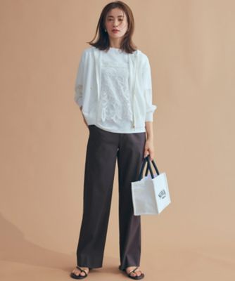 【Ｏｇｇｉ５月号掲載／洗える】リネンレーヨンストレッチ　ワイド　パンツ（ＰＲＷＯＧＭ０４０５）