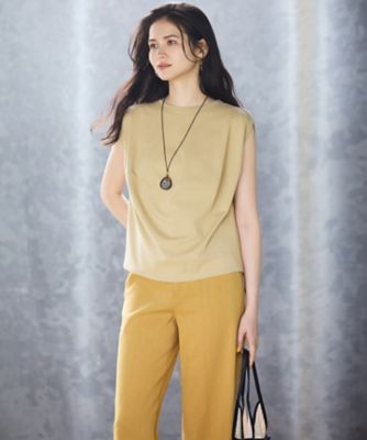 【Ｏｇｇｉ５月号掲載／洗える】リネンレーヨンストレッチ　ワイド　パンツ（ＰＲＷＯＧＭ０４０５）