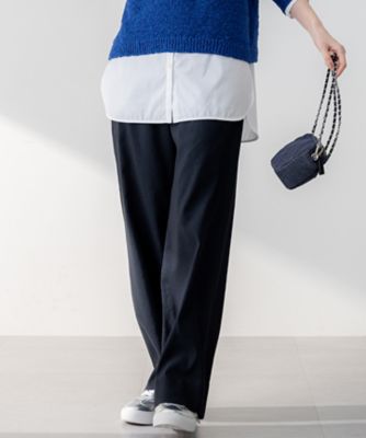 【Ｏｇｇｉ５月号掲載／洗える】リネンレーヨンストレッチ　ワイド　パンツ（ＰＲＷＯＧＭ０４０５）