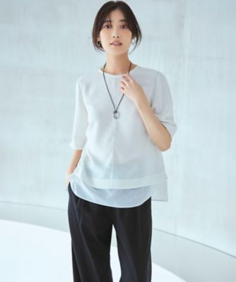 【洗える】リネンレーヨンストレッチ　ドロスト　ワイド　パンツ（ＰＲＷＯＧＭ０４０６）