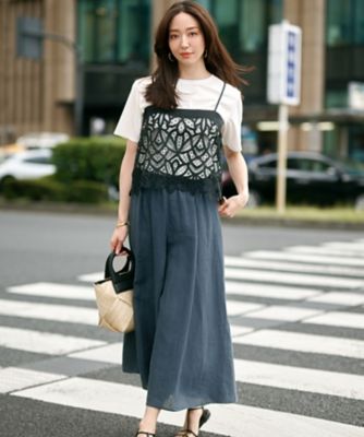 洗える】LIBECOリネン ガウチョ パンツ（PRWOGM0610