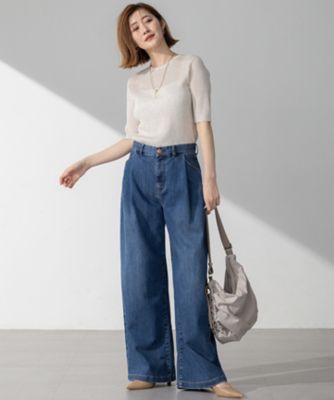 【Ｏｇｇｉ６月号掲載／接触冷感】２３区ＤＥＮＩＭ　サマー　タック　ワイド　パンツ（ＰＲＷＯＧＭ６５１８）