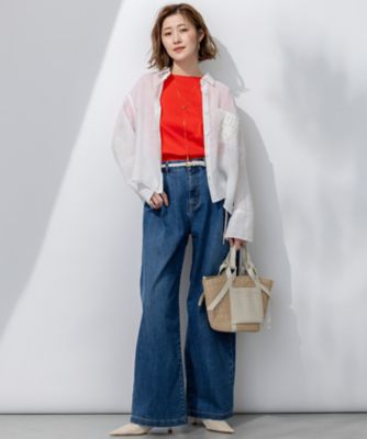 【Ｏｇｇｉ６月号掲載／接触冷感】２３区ＤＥＮＩＭ　サマー　タック　ワイド　パンツ（ＰＲＷＯＧＭ６５１８）