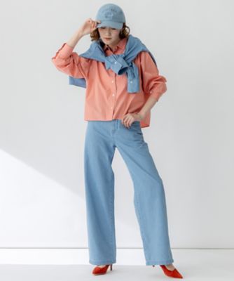 GLOW5月号掲載／洗える】ライトダンガリー ワイドパンツ