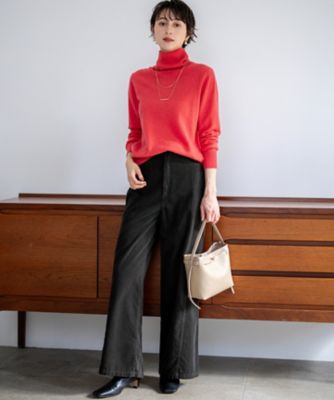 滝沢眞規子さん着用／洗える】コットン コーデュロイ ワイド パンツ