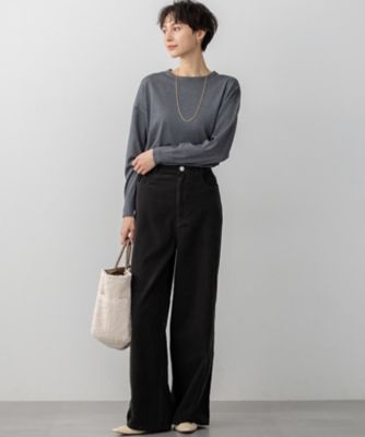 滝沢眞規子さん着用／洗える】コットン コーデュロイ ワイド パンツ