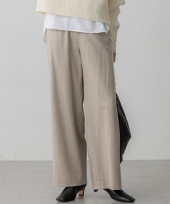 洗える】ハイカウントフラノ ドロスト ワイド パンツ