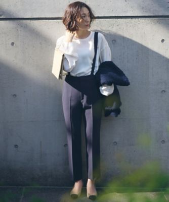 ＜23区 (Women)＞【高橋志津奈さんコラボ】トリアセダブルクロス　サスペンダー付き　パンツ（ＰＲＷＯＩＺ０７１０）