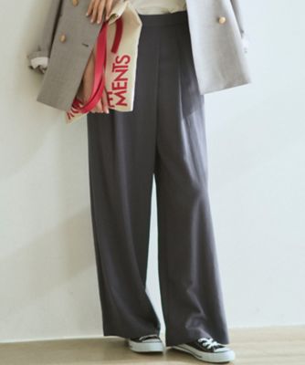 ＜23区 (Women)＞【ＶＥＲＹ掲載】ドレープツイル　アシンメトリー　ワイド　パンツ（ＰＲＷＯＬＳ０２１０）