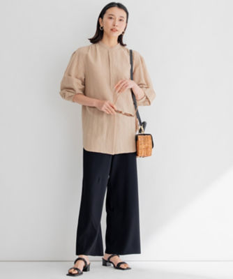 美品　23区　レーヨンポリエステルストレッチ半袖チュニック&パンツセットアップ 洗える】レーヨンポリエステルストレッチ プルオーバー