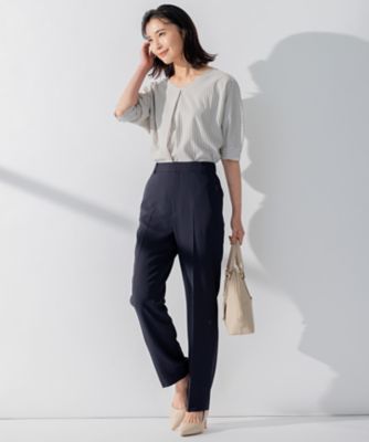 セットアップ対応／洗える】合繊 セットアップ テーパードパンツ 