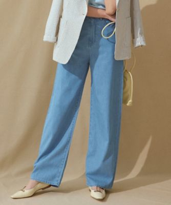 ＜23区 (Women)＞【ＷＥＢ限定／洗える】２３区ＤＥＮＩＭ　ライトダンガリー　ワイドパンツ（ＰＲＷＯＳＳ０８２１）