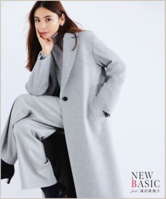 滝沢眞規子さん着用】クリアウールサキソニー ワイドパンツ