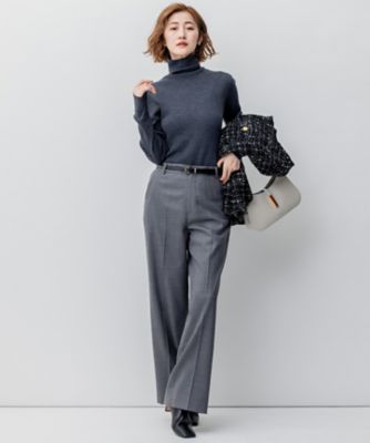 滝沢眞規子さん着用】クリアウールサキソニー ワイドパンツ