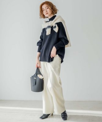 洗える】23区DENIM ベルベットストレッチ ワイドパンツ