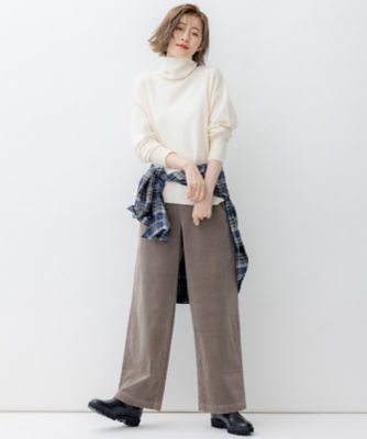 洗える】23区DENIM ベルベットストレッチ ワイドパンツ
