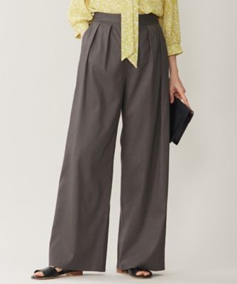 ＜自由区 L (Women/大きいサイズ)＞【セットアップ対応・洗える】リネンレーヨンストレッチワイド　パンツ（ＰＲＷＲＣＭ０４０４）