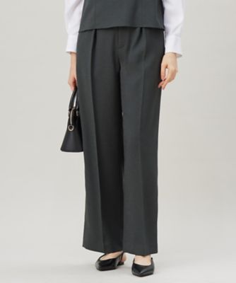 ＜自由区 L (Women/大きいサイズ)＞【セットアップ対応】リネンライクシンセティックワイドストレート　パンツ（ＰＲＷＲＧＭ０３０２）