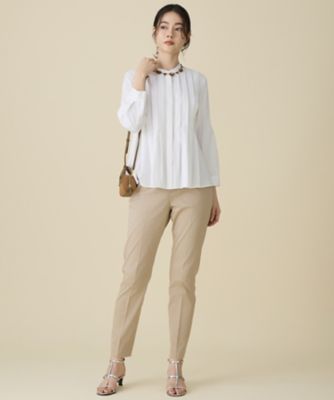 自由区名品パンツ・新色追加】コットンサテンテーパード パンツ