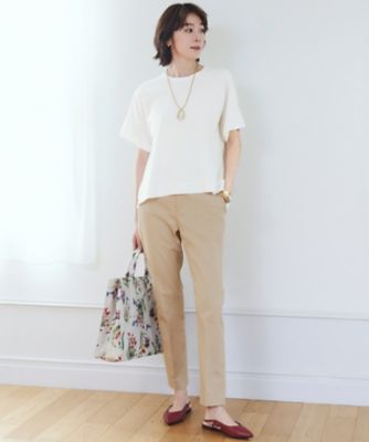 カタログ掲載・定番人気・新色追加】コットンサテンテーパード パンツ