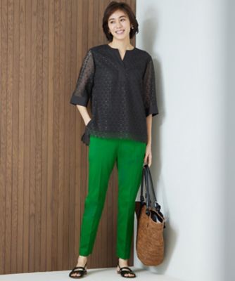 カタログ掲載・自由区名品パンツ・新色追加】コットンサテンテーパード