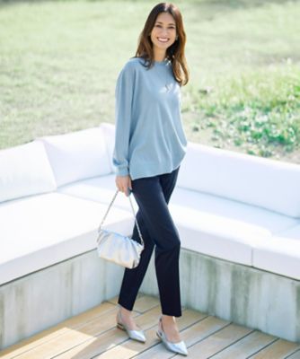 自由区名品パンツ・新色追加】コットンサテンテーパード パンツ