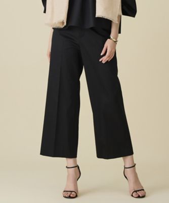 ＜自由区 L (Women/大きいサイズ)＞コットンサテンクロップド丈ワイドストレート　パンツ（ＰＲＷＲＧＭ０３１７）