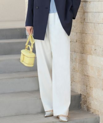 ＜自由区 L (Women/大きいサイズ)＞【セットアップ対応・洗える】ＬＩＰストレッチワイドストレート　パンツ（ＰＲＷＲＧＭ０４０４）