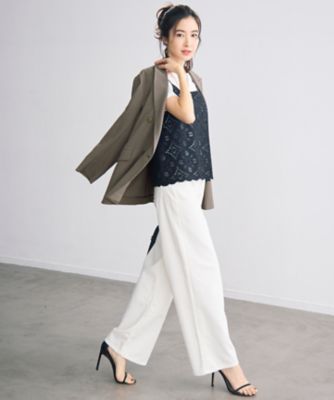 ＜自由区 L (Women/大きいサイズ)＞ウスカルデニムワイドストレート　パンツ（ＰＲＷＲＧＭ６７０５）