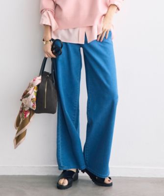 ＜自由区 L (Women/大きいサイズ)＞ウスカルデニムワイドストレート　パンツ（ＰＲＷＲＧＭ６７０５）