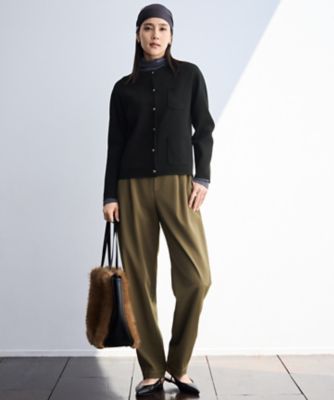 自由区L 大きいサイズ　SHIHOさん着用　コットンサテンテーパード パンツ SHIHOさん着用】デニムライクツイルカーブテーパード パンツ