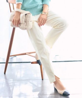 ＜自由区 L (Women/大きいサイズ)＞【１７号サイズまで展開・ＳＨＩＨＯさん着用】ジョーゼットニット　パンツ（ＰＲＷＲＬＳ０００５）